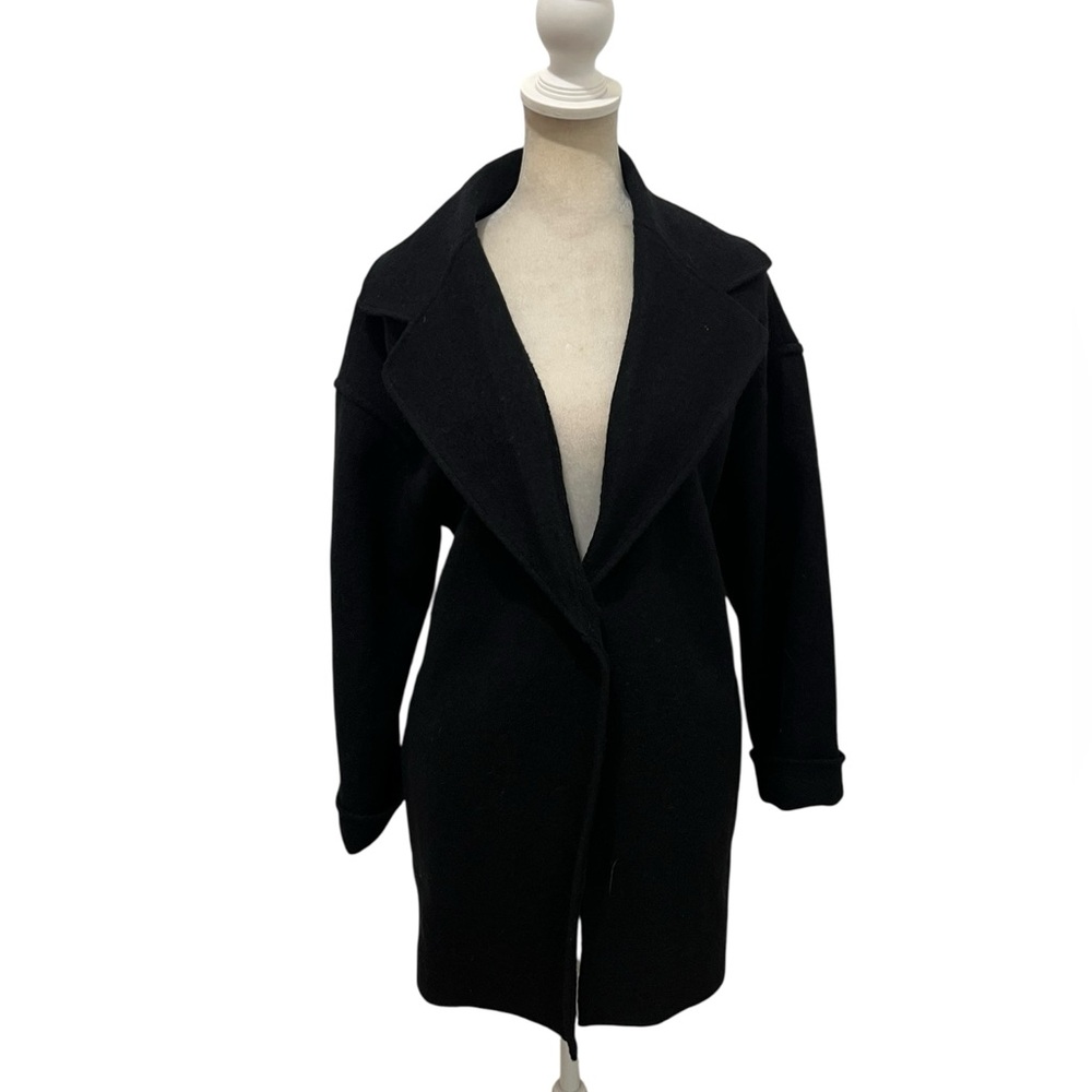 PENDLETON BLACK MERINO WOOL LOOSE FIT BUTTON CARDIGAN SWEATER GREAT COND PET MED
